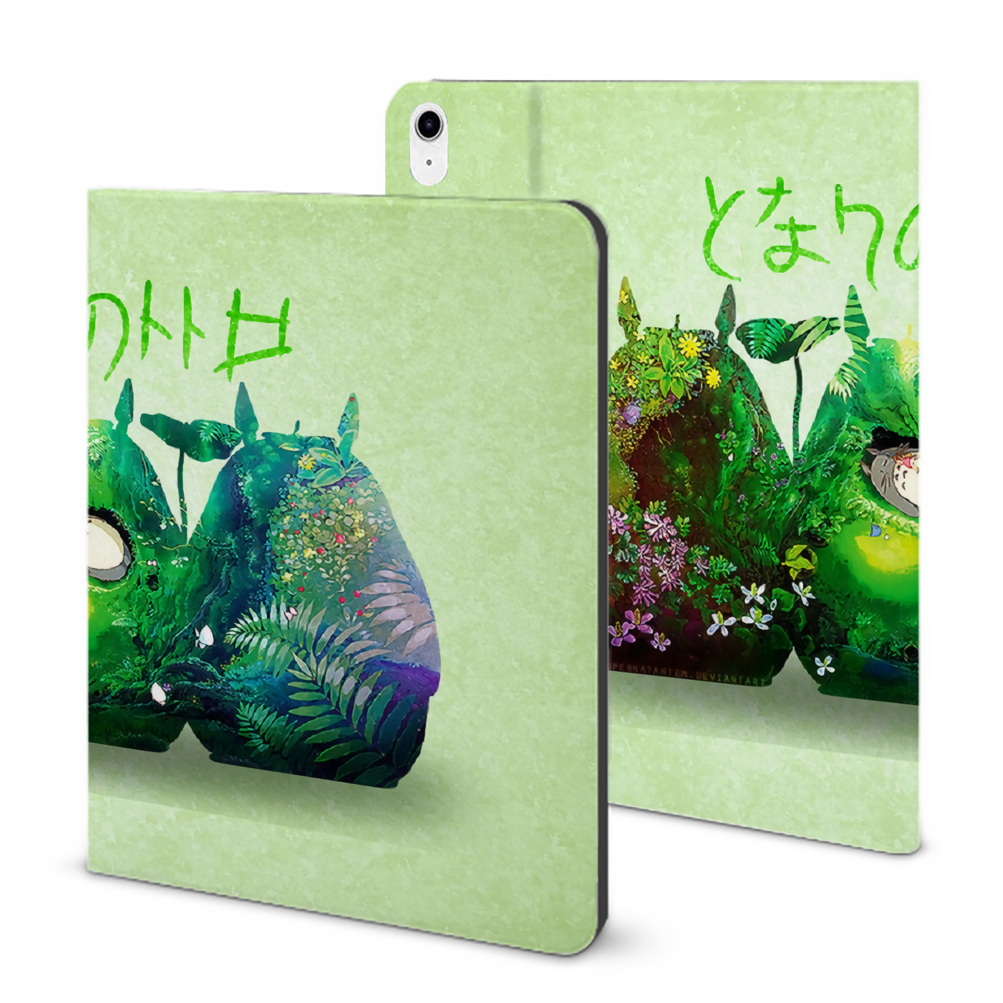 （画像用） となりのトトロ 草壁メイ 草壁サツキ My Neighbor Totoro Satsuki Kusakabe Mei Kusakabe IPad ケース ブック型 PUレザー TPU 耐衝撃 軽量 薄型 ペン収納なし 全面保護 IPad 各モデル対応